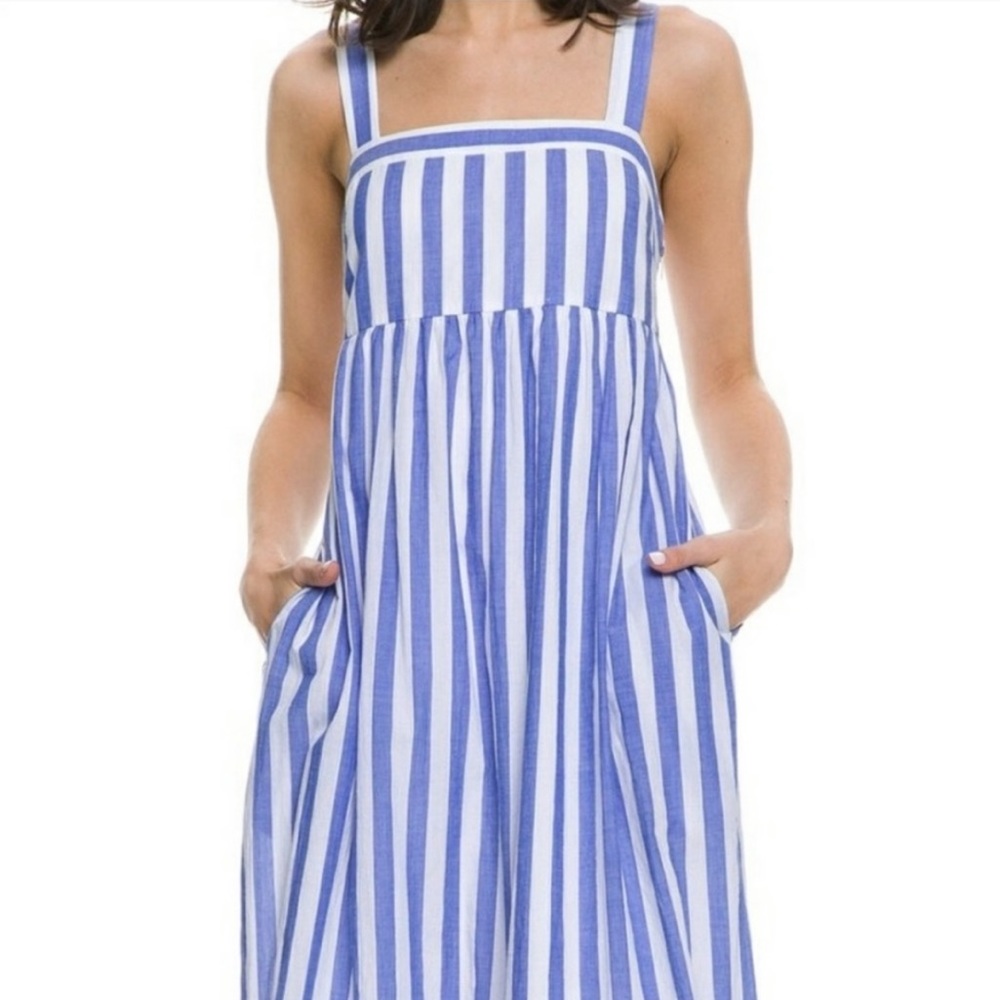 English Factory Blue Stripe Maxi Dress NWOT